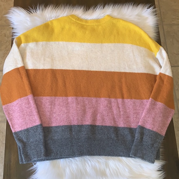 Madewell Crofton Dijon Mustard Striped Pullover Sweater size M - Picture 8 of 9